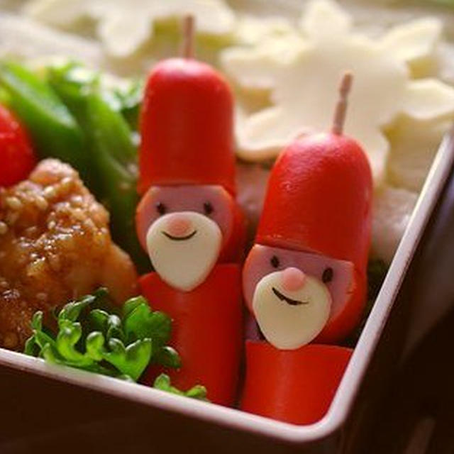 お弁当 サンタクロースウインナーの作り方 By Akinoichigoさん レシピブログ 料理ブログのレシピ満載