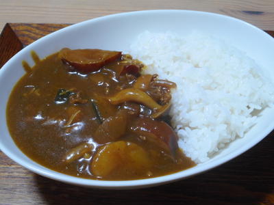 かぼちゃとさつまいもときのこのカレー