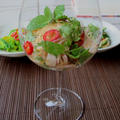 タイ風セヴィチェやタイガーシュリンプの蒸し物などタイ料理四品　　9・7・2013