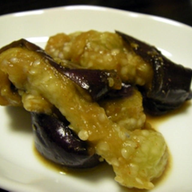 蒸しなすのコチジャンぽん酢マリネ By しゅしゅさん レシピブログ 料理ブログのレシピ満載