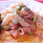 オープンオムレツでツナ枝豆パスタ