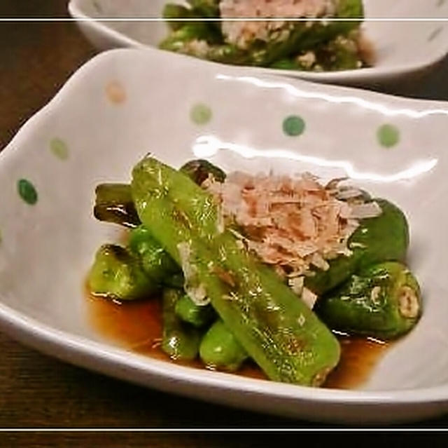 甘エビの唐揚げ＆ししとうの焼きびたし