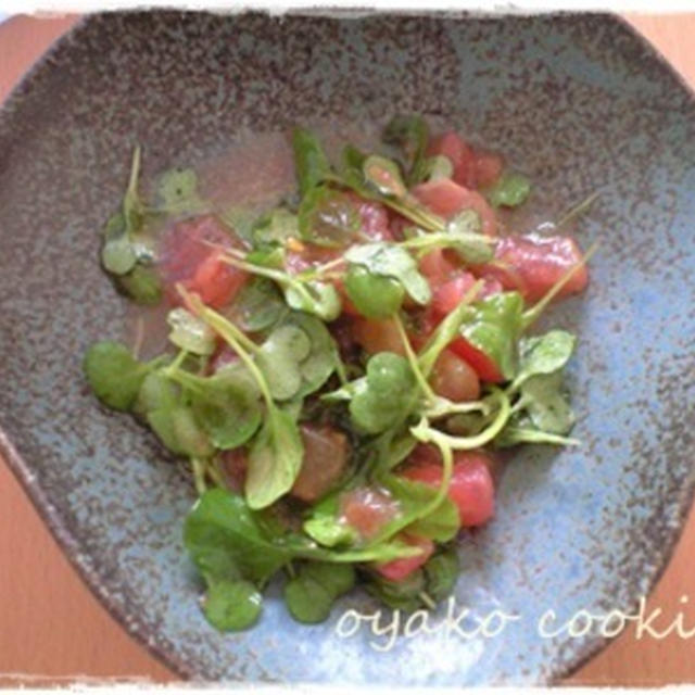 ミニ小松菜とトマトのオリーブオイルサラダ By クッキングママ さん レシピブログ 料理ブログのレシピ満載