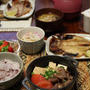 トマトとろとろ肉豆腐 と 金目鯛の干物。