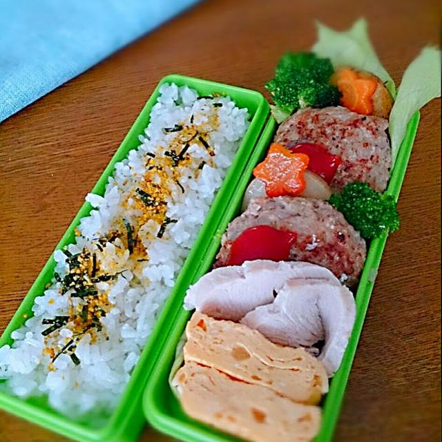 4/21ふわふわハンバーグ弁当(*´∀｀)