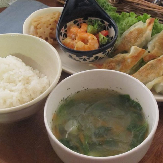 ヘルシーなおから餃子で中華なおうち定食♪