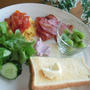 クリームチーズトーストDE♪ワンプレートの朝ご飯。。♪
