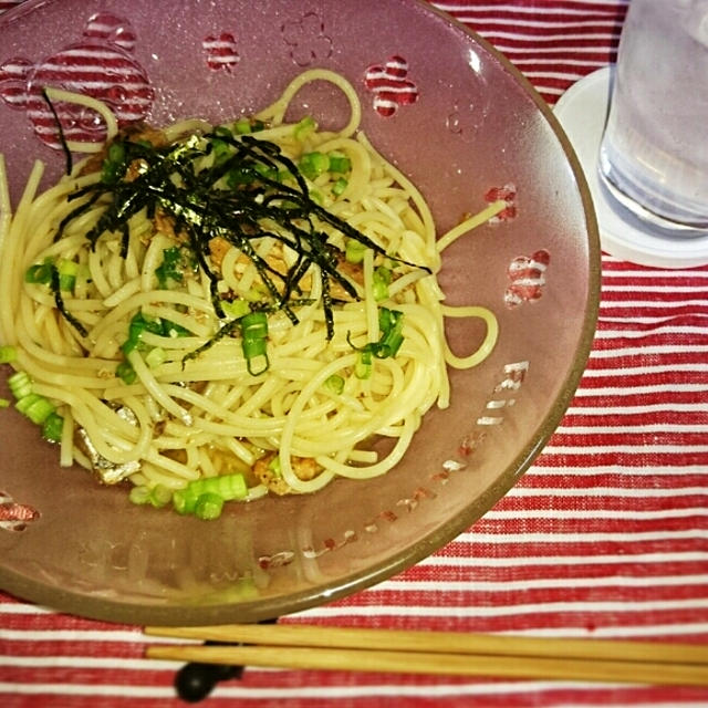 さんまの缶詰めペペロンチーノ😃