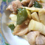 たけのことピーマンと鶏肉の味噌炒め