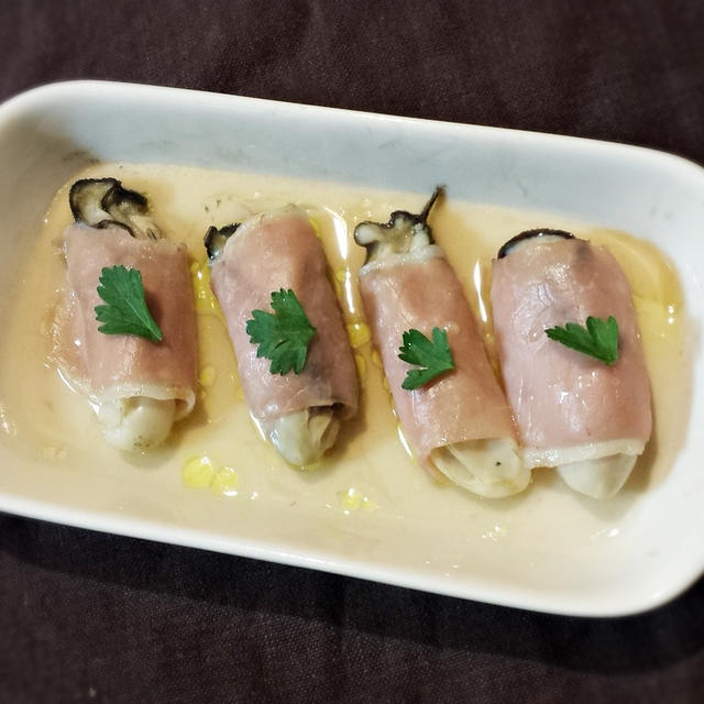 牡蠣の生ハム巻き焼き