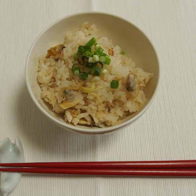 我が家の夕食　「アサリご飯」