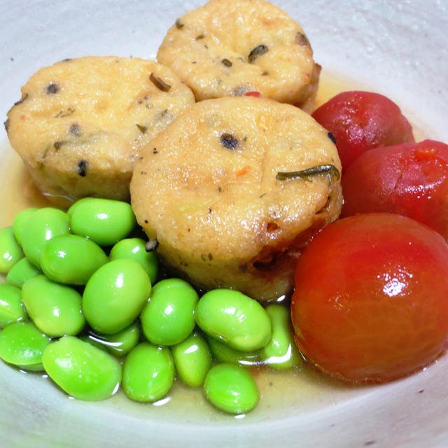 枝豆とがんもどきの冷やし鉢