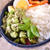 変色しない春菊ソースで枝豆ジャコのニンニク炒め丼