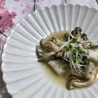 真鱈の酒蒸し わささんしょうあんかけ