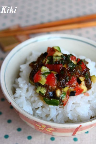 もずくとトマトの山形のだし