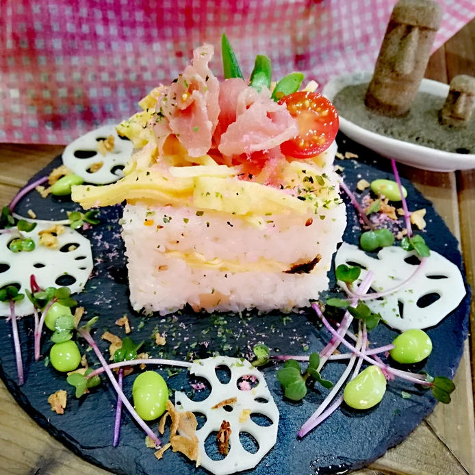 型がなくても作れる！菱餅ちらし寿司のレシピ・作り方の画像