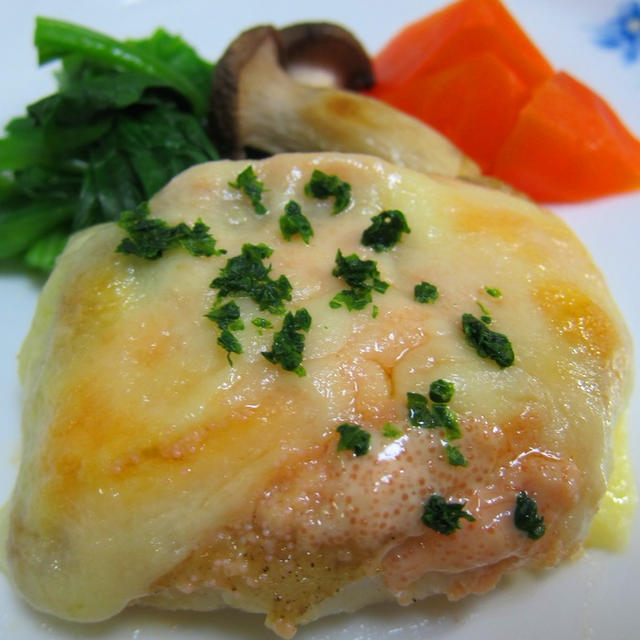 白身魚の明太マヨチーズ焼き