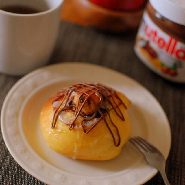 朝食に♪ケーキみたいにふわふわシナモン香るヌテラロール～バター不使用～　