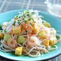 にぎやか蕎麦サラダと梅風味の豆腐だれ♪