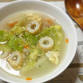 簡単！レタスとちくわのピリ辛中華スープ☆