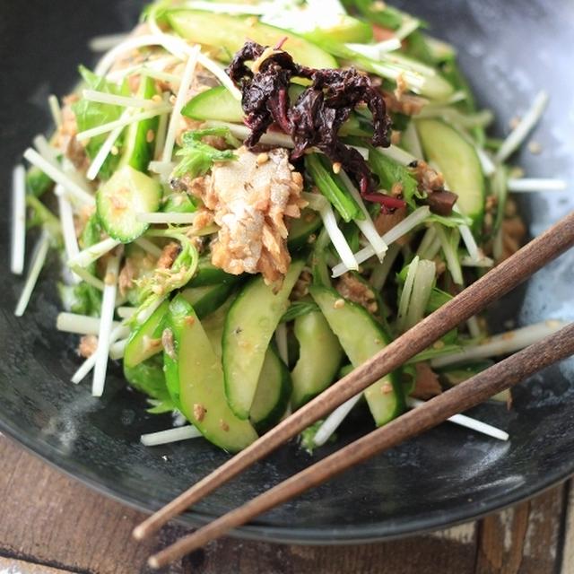 味付なしの和えるだけ！「水菜と鯖の梅肉和え」