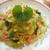 ハートが可愛い畑わさびの和風パスタ