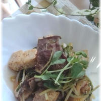 ド迫力のタバスコde焼き豆腐と牛肉の炒め物タバスコ風味♪