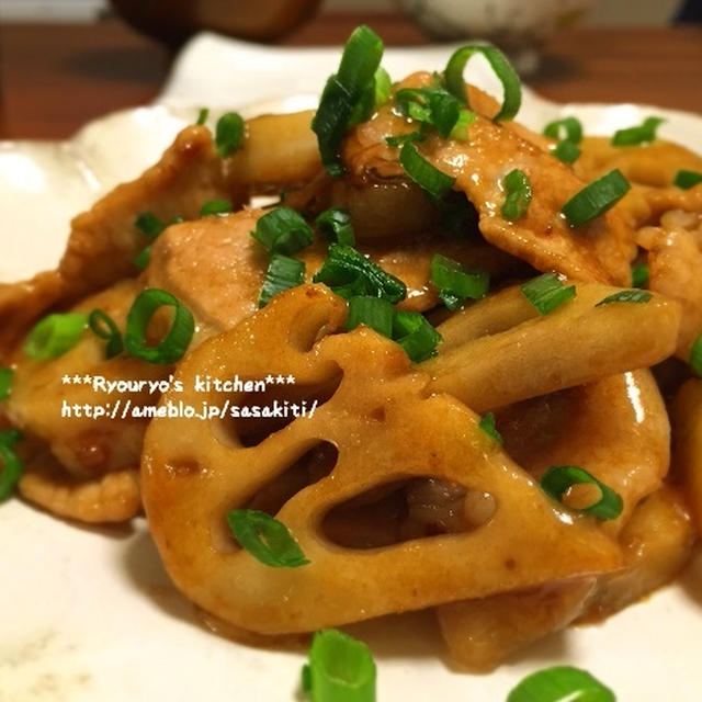 *【レシピ】豚肉と蓮根のオイスターソース照り焼き*