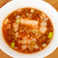 キムチ鍋の素で豆腐と納豆のスープ