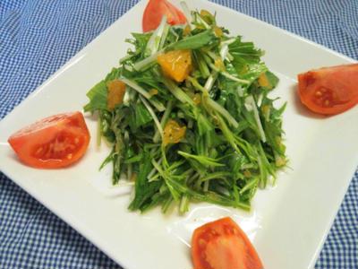 デコポンと水菜のサラダ