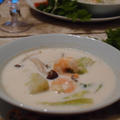 えびと青梗菜のココナッツミルク風スープ