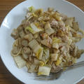 菊芋と白菜と豚バラのペペロンチーノ