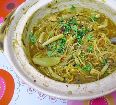 土鍋でカレー・スープ・エンジェルヘア～