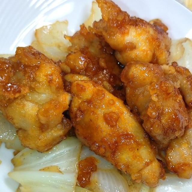 もう一品欲しくて作りました！！鶏肉のピリ辛甘酢かけ★
