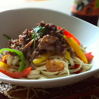 追いがつおつゆで簡単♪讃岐うどんのイタリアン風