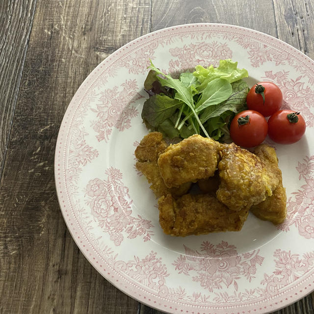 鶏むね肉deカレー風味の唐揚げ