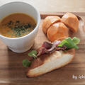 ローストビーフサンドとピーナッツカボチャのスープで朝ごぱん by Sachi（いちご）さん