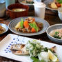 あじの塩焼き、香味野菜のっけ。和食ごはん。