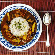 きのこと柿で秋の味覚カレー♪