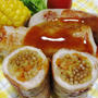 豚肉の焼きそば巻き【お好み焼ソース】