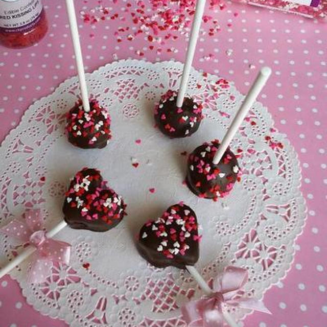 バレンタインのケーキポップ By Yasuyoさん レシピブログ 料理ブログのレシピ満載
