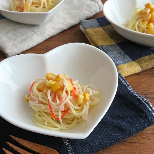簡単 かにかまとコーンのサラダスパゲティ お弁当にも By Kaana57さん レシピブログ 料理ブログのレシピ満載
