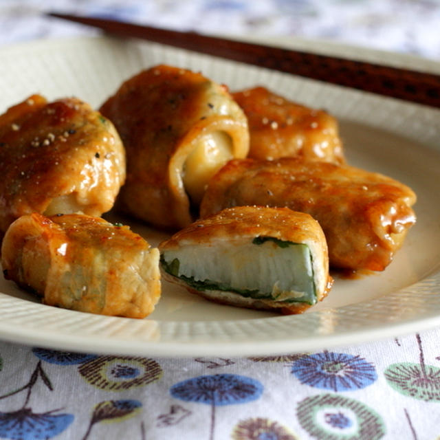 長芋と大葉の豚肉巻き～にんにく醤油バター味～