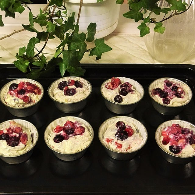 レシピ 美味しい フルーツカップケーキ 生地は同じで型違い By Bibiすみれさん レシピブログ 料理ブログのレシピ満載