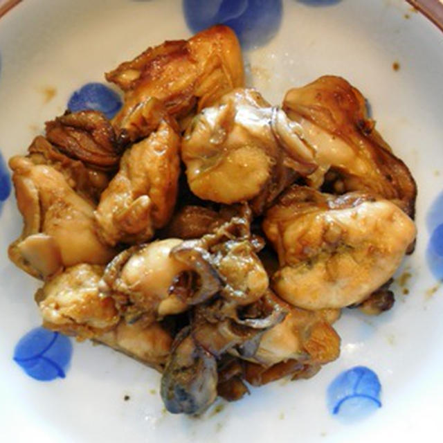 もつ焼き ＢＢＱ ～ 焼き鳥のたれ ～ 牡蠣のガーリックオリーブ油炒め