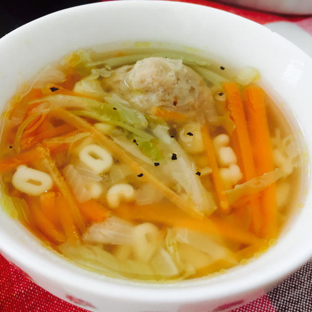 Abcマカロニ入り 肉団子野菜スープ By Noel さん レシピブログ 料理ブログのレシピ満載