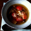 「ストックきのこ」　きのことトマトのスープ