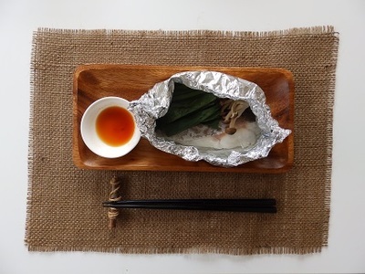 白身魚と小松菜のホイル焼き