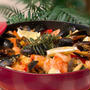 おもてなしやクリスマスの食卓にドーンとSTAUB鍋でカラフルな海鮮パエリア
