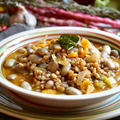 【イタリアのヘルシーフード】ファッロとうずら豆のスープ